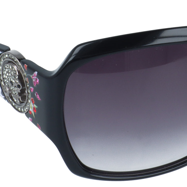 【訳あり】エドハーディー サングラス アジアンフィット Ed Hardy SKULL CHERRY（BLACK） 62サイズ バタフライ型 アウトレット品 ユニセックス メンズ レディース