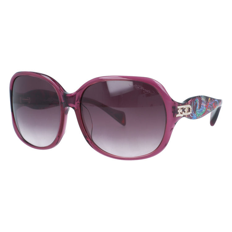 【訳あり】エドハーディー サングラス アジアンフィット Ed Hardy PHOENIX（BURGUNDY） 60サイズ バタフライ型 アウトレット品 ユニセックス メンズ レディース