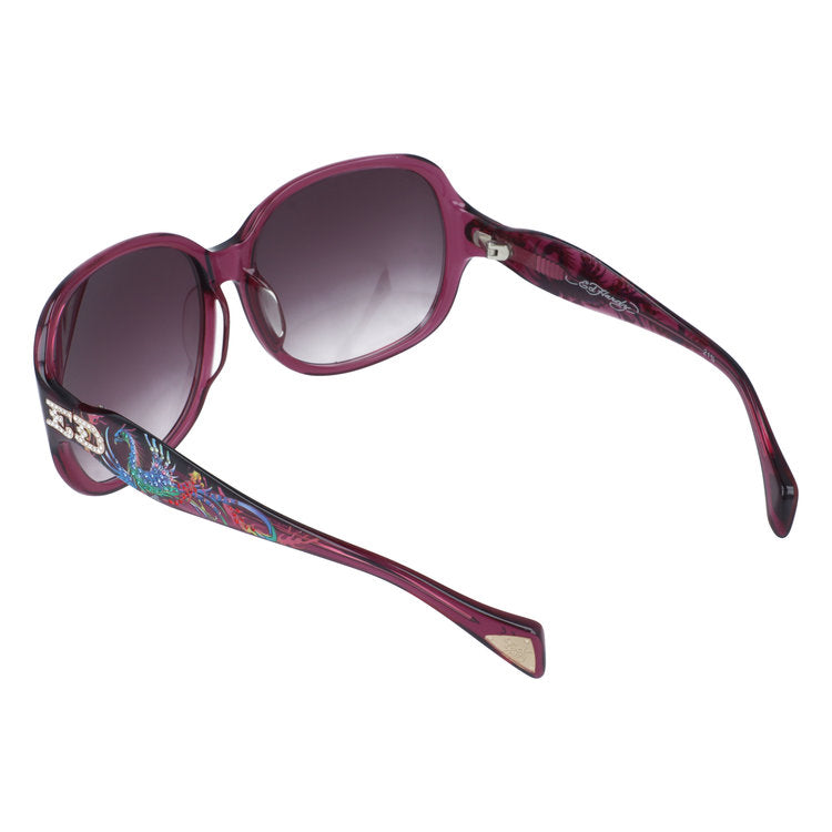 【訳あり】エドハーディー サングラス アジアンフィット Ed Hardy PHOENIX（BURGUNDY） 60サイズ バタフライ型 アウトレット品 ユニセックス メンズ レディース