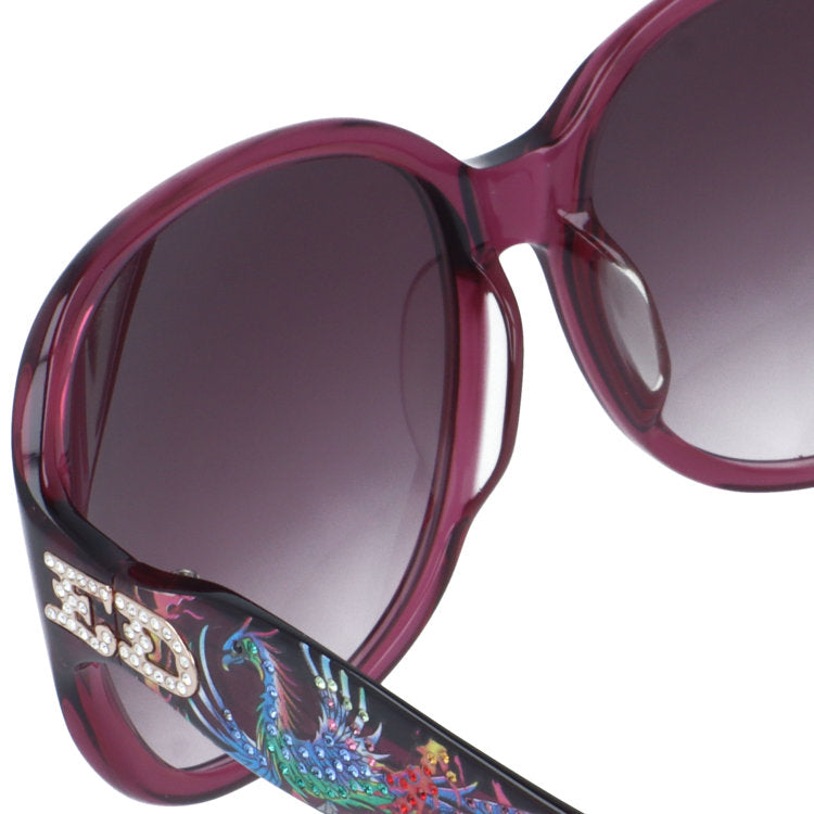 【訳あり】エドハーディー サングラス アジアンフィット Ed Hardy PHOENIX（BURGUNDY） 60サイズ バタフライ型 アウトレット品 ユニセックス メンズ レディース