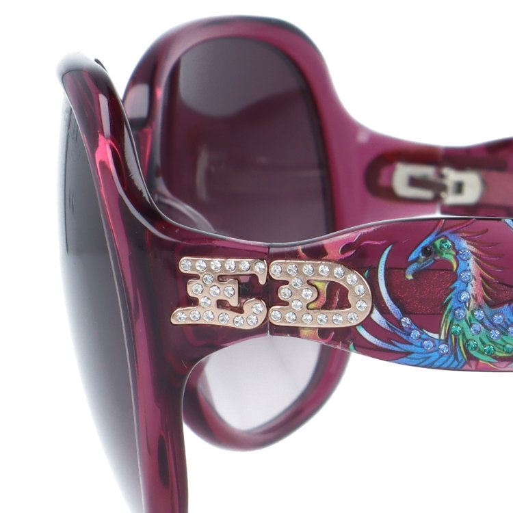 【訳あり】エドハーディー サングラス アジアンフィット Ed Hardy PHOENIX（BURGUNDY） 60サイズ バタフライ型 アウトレット品 ユニセックス メンズ レディース