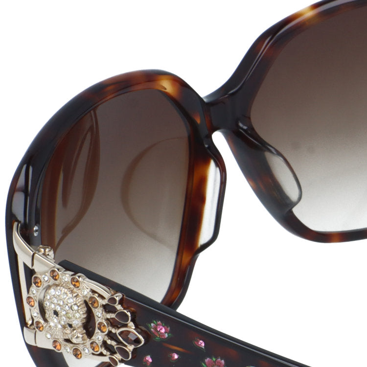 【訳あり】エドハーディー サングラス アジアンフィット Ed Hardy SKULL & ROSE 2（TORTOISE） 61サイズ バタフライ型 アウトレット品 ユニセックス メンズ レディース