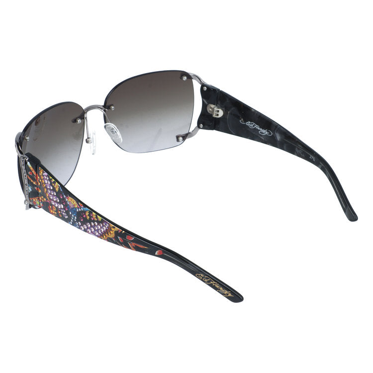 【訳あり】エドハーディー サングラス アジアンフィット Ed Hardy BUTTERFLY GIRL GUN 62サイズ バタフライ型 アウトレット品 ユニセックス メンズ レディース