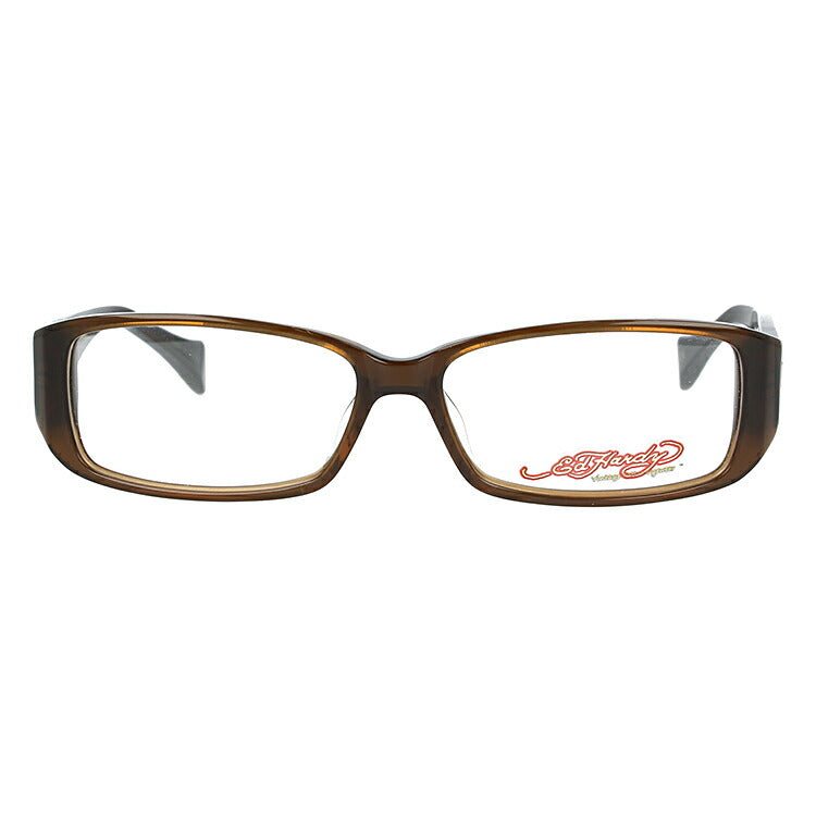 【訳あり】エドハーディー EdHardy メガネ フレーム 眼鏡 度付き 度なし 伊達 EHOA001 2 BROWN ブラウン スクエア型 メンズ レディース UVカット 紫外線 ラッピング無料