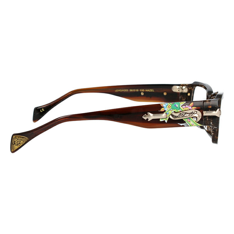 【訳あり】エドハーディー EdHardy メガネ フレーム 眼鏡 度付き 度なし 伊達 EHOA005 3 HAZEL ハゼル スクエア型 メンズ レディース UVカット 紫外線 ラッピング無料