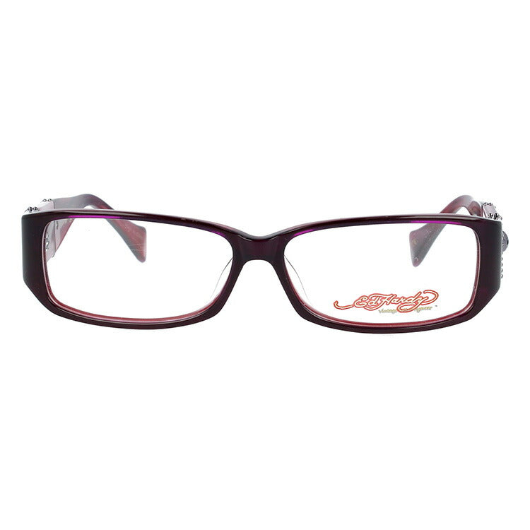 【訳あり】エドハーディー EdHardy メガネ フレーム 眼鏡 度付き 度なし 伊達 EHOA006 3 PURPLE パープル スクエア型 メンズ レディース UVカット 紫外線 ラッピング無料