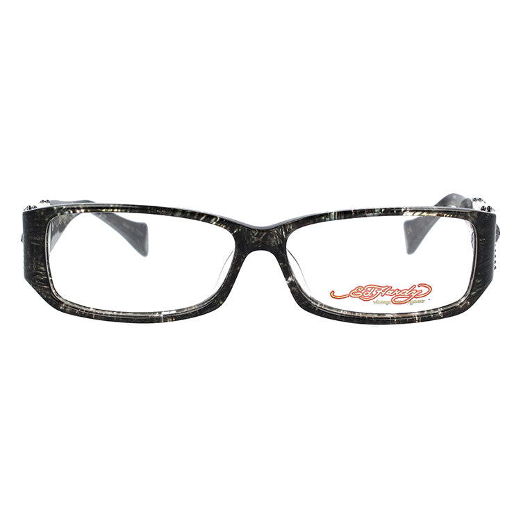 【訳あり】エドハーディー EdHardy メガネ フレーム 眼鏡 度付き 度なし 伊達 EHOA006 4 BLACK HORN ブラックホーン スクエア型 メンズ レディース UVカット 紫外線 ラッピング無料