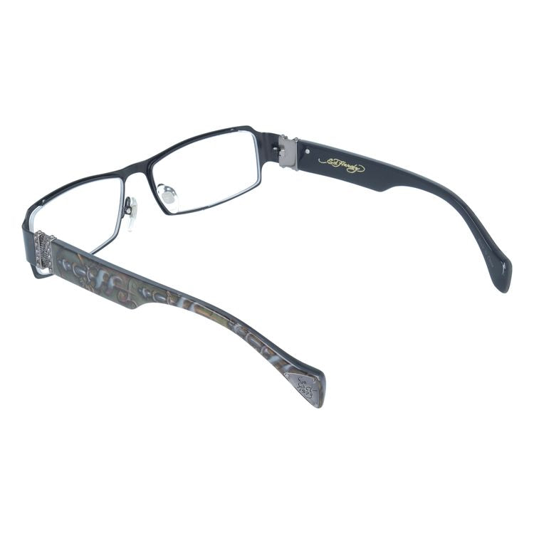 エドハーディー EdHardy メガネ フレーム 眼鏡 度付き 度なし 伊達 EHOA008 1 BLACK ブラック スクエア型 メンズ レディース UVカット 紫外線 ラッピング無料