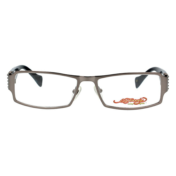 【訳あり】エドハーディー EdHardy メガネ フレーム 眼鏡 度付き 度なし 伊達 EHOA008 2 M・GUN マットガンメタル スクエア型 メンズ レディース UVカット 紫外線 ラッピング無料