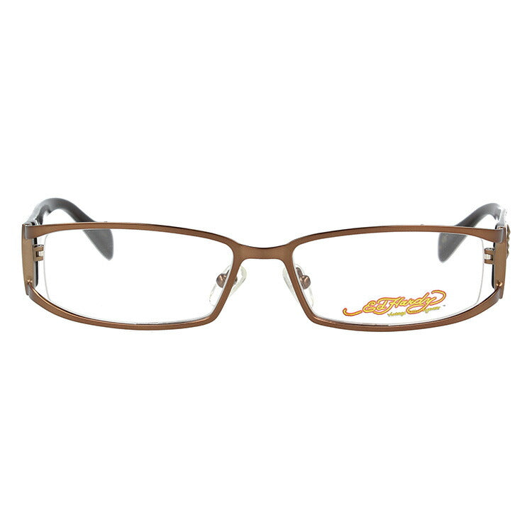 【訳あり】エドハーディー EdHardy メガネ フレーム 眼鏡 度付き 度なし 伊達 EHOA009 2 BROWN ブラウン スクエア型 メンズ レディース UVカット 紫外線 ラッピング無料