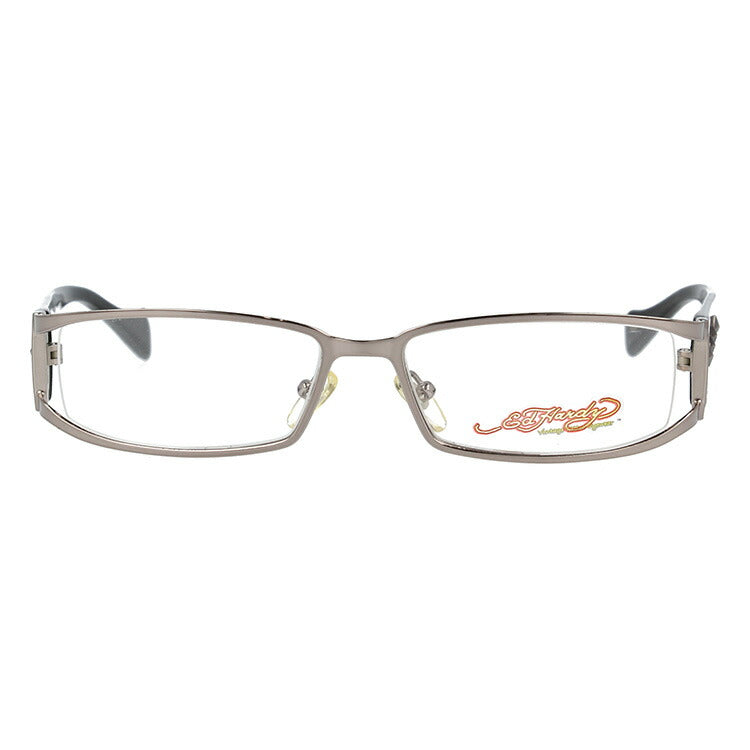 【訳あり】エドハーディー EdHardy メガネ フレーム 眼鏡 度付き 度なし 伊達 EHOA009 3 GUNMETAL ガンメタル スクエア型 メンズ レディース UVカット 紫外線 ラッピング無料