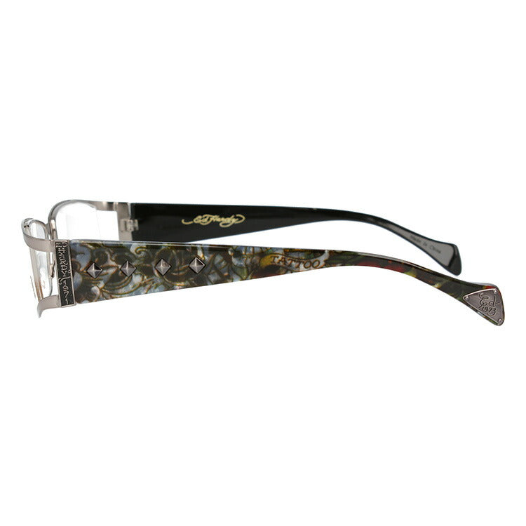 【訳あり】エドハーディー EdHardy メガネ フレーム 眼鏡 度付き 度なし 伊達 EHOA009 3 GUNMETAL ガンメタル スクエア型 メンズ レディース UVカット 紫外線 ラッピング無料