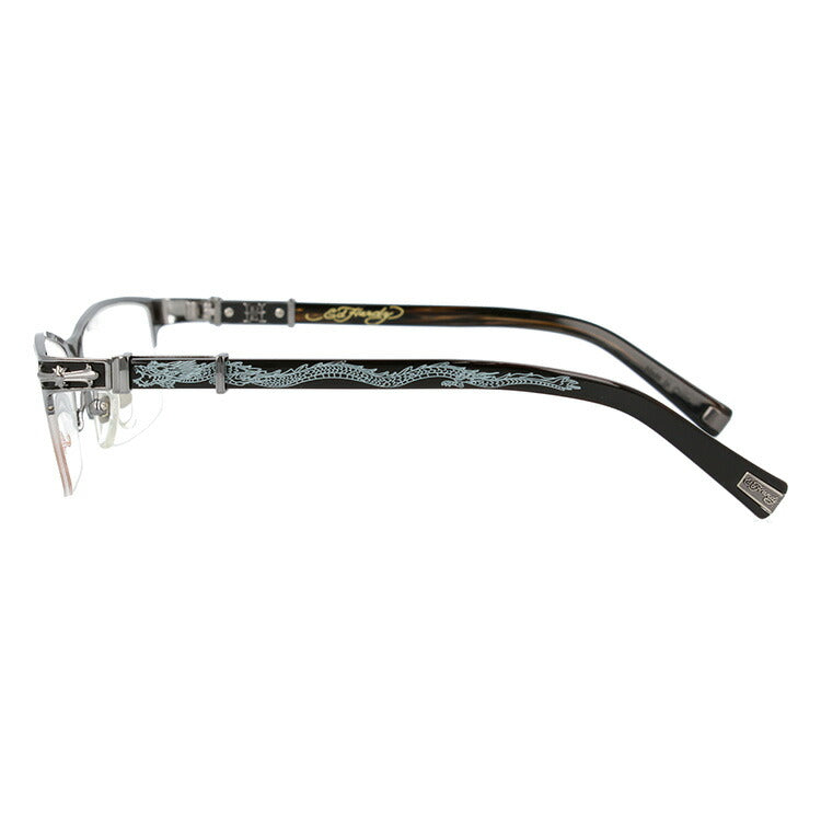 【訳あり】エドハーディー EdHardy メガネ フレーム 眼鏡 度付き 度なし 伊達 EHOA010 4 S.GUNMETAL シルバーガンメタル スクエア型 メンズ レディース UVカット 紫外線 ラッピング無料