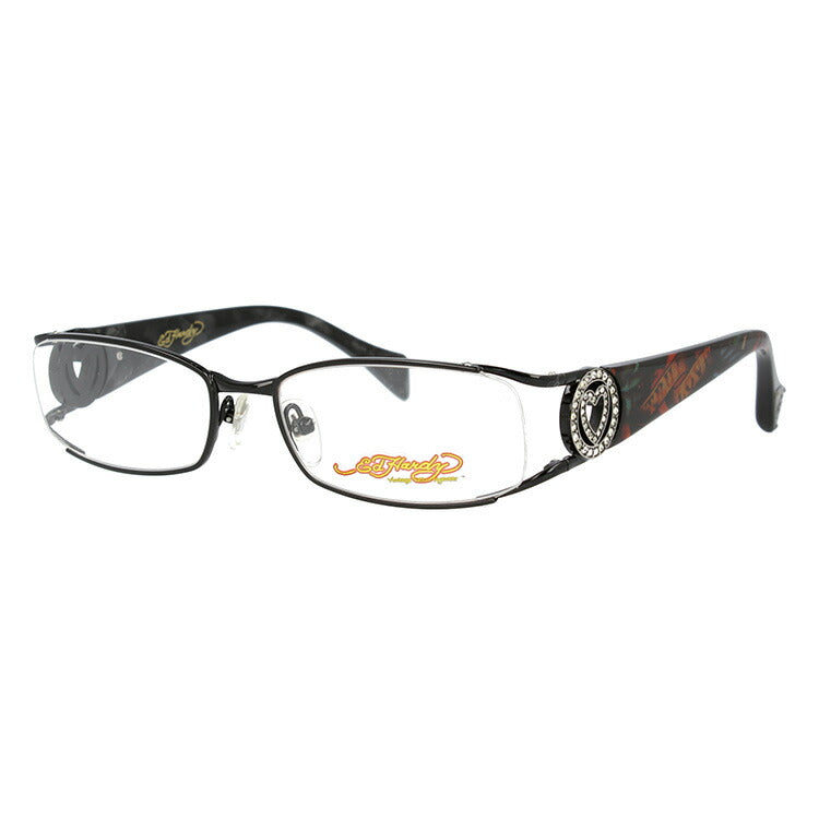 【訳あり】エドハーディー EdHardy メガネ フレーム 眼鏡 度付き 度なし 伊達 EHOA011 1 BLACK ブラック スクエア型 メンズ レディース UVカット 紫外線 ラッピング無料