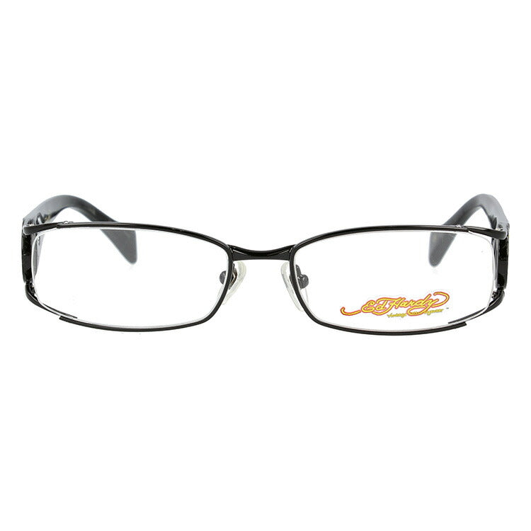 【訳あり】エドハーディー EdHardy メガネ フレーム 眼鏡 度付き 度なし 伊達 EHOA011 1 BLACK ブラック スクエア型 メンズ レディース UVカット 紫外線 ラッピング無料