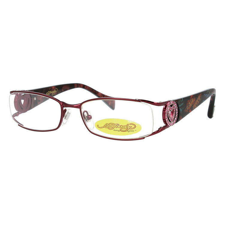 【訳あり】エドハーディー EdHardy メガネ フレーム 眼鏡 度付き 度なし 伊達 EHOA011 2 FUCHSIA フューシャ スクエア型 メンズ レディース UVカット 紫外線 ラッピング無料