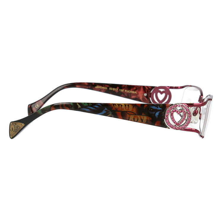 【訳あり】エドハーディー EdHardy メガネ フレーム 眼鏡 度付き 度なし 伊達 EHOA011 2 FUCHSIA フューシャ スクエア型 メンズ レディース UVカット 紫外線 ラッピング無料