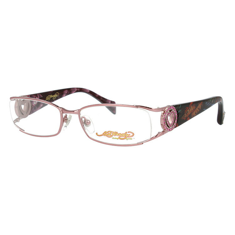 【訳あり】エドハーディー EdHardy メガネ フレーム 眼鏡 度付き 度なし 伊達 EHOA011 3 ROSE ローズ スクエア型 メンズ レディース UVカット 紫外線 ラッピング無料