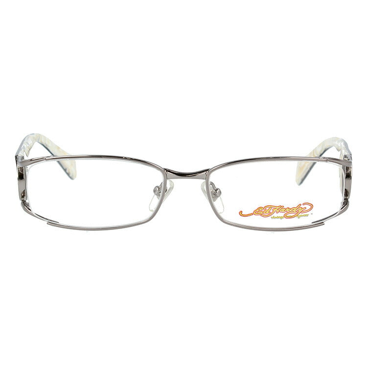 【訳あり】エドハーディー EdHardy メガネ フレーム 眼鏡 度付き 度なし 伊達 EHOA011 4 GUNMETAL ガンメタル スクエア型 メンズ レディース UVカット 紫外線 ラッピング無料