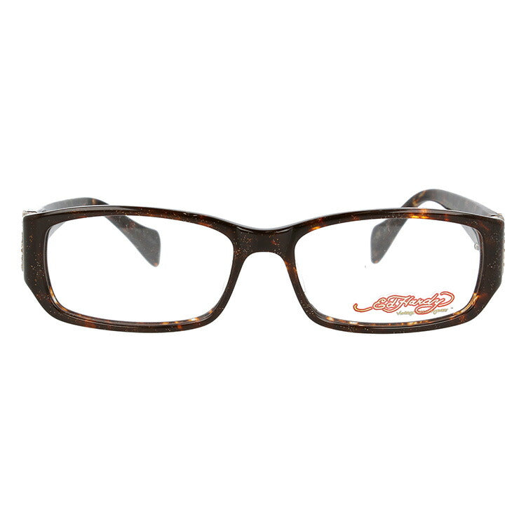 【訳あり】エドハーディー EdHardy メガネ フレーム 眼鏡 度付き 度なし 伊達 EHOA019 2 BROWN HORN ブラウンホーン スクエア型 メンズ レディース UVカット 紫外線 ラッピング無料