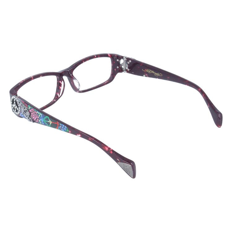 【訳あり】エドハーディー EdHardy メガネ フレーム 眼鏡 度付き 度なし 伊達 EHOA019 4 PURPLE HORN パープルホーン スクエア型 メンズ レディース UVカット 紫外線 ラッピング無料