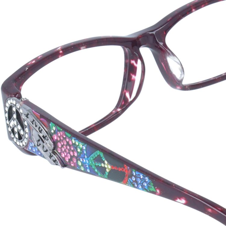 【訳あり】エドハーディー EdHardy メガネ フレーム 眼鏡 度付き 度なし 伊達 EHOA019 4 PURPLE HORN パープルホーン スクエア型 メンズ レディース UVカット 紫外線 ラッピング無料