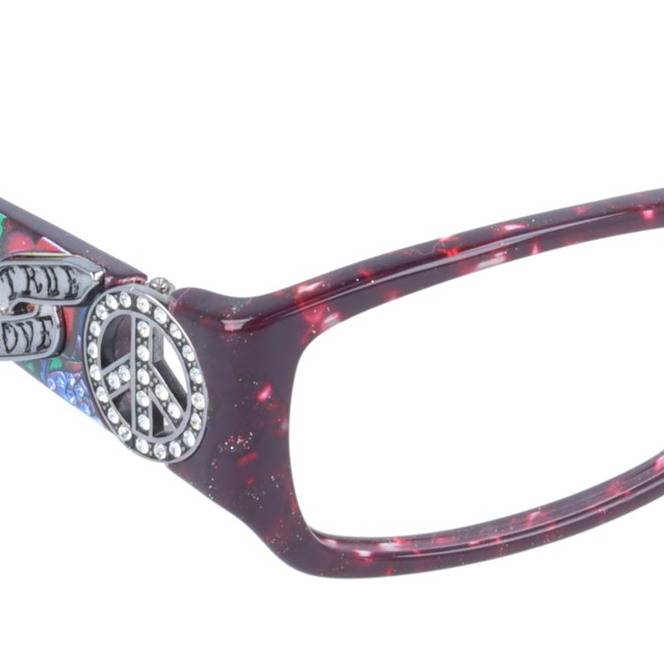 【訳あり】エドハーディー EdHardy メガネ フレーム 眼鏡 度付き 度なし 伊達 EHOA019 4 PURPLE HORN パープルホーン スクエア型 メンズ レディース UVカット 紫外線 ラッピング無料