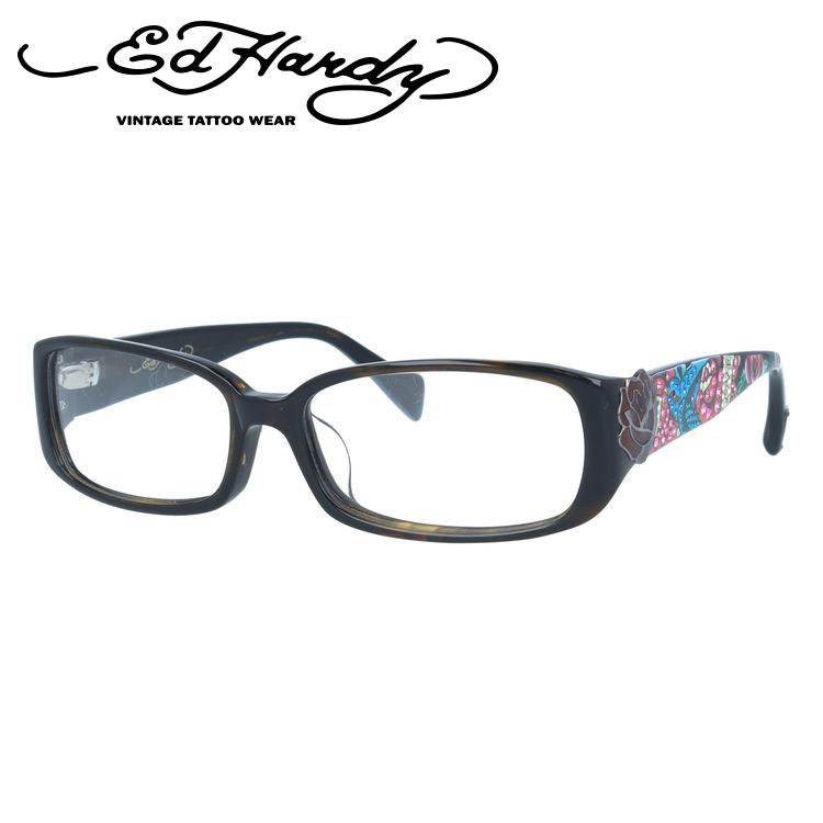 【訳あり】エドハーディー EdHardy メガネ フレーム 眼鏡 度付き 度なし 伊達 EHOA025 2 OLIVE オリーブ スクエア型 メンズ レディース UVカット 紫外線 ラッピング無料