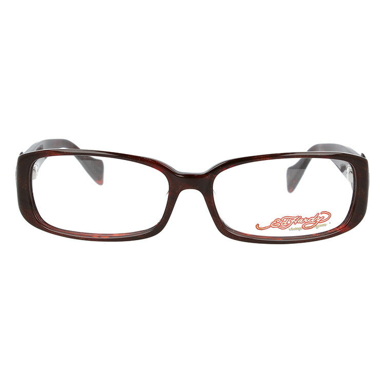 【訳あり】エドハーディー EdHardy メガネ フレーム 眼鏡 度付き 度なし 伊達 EHOA025 4 RED HORN レッドホーン スクエア型 メンズ レディース UVカット 紫外線 ラッピング無料