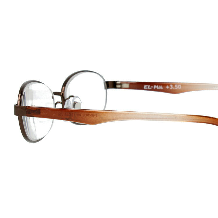 老眼鏡 シニアグラス リーディンググラス EL-Mii エルミー EMR 303L-1（BR） 53サイズ 度数+1.00?+3.50 オーバル ユニセックス メンズ レディース 父の日 母の日 ラッピング無料