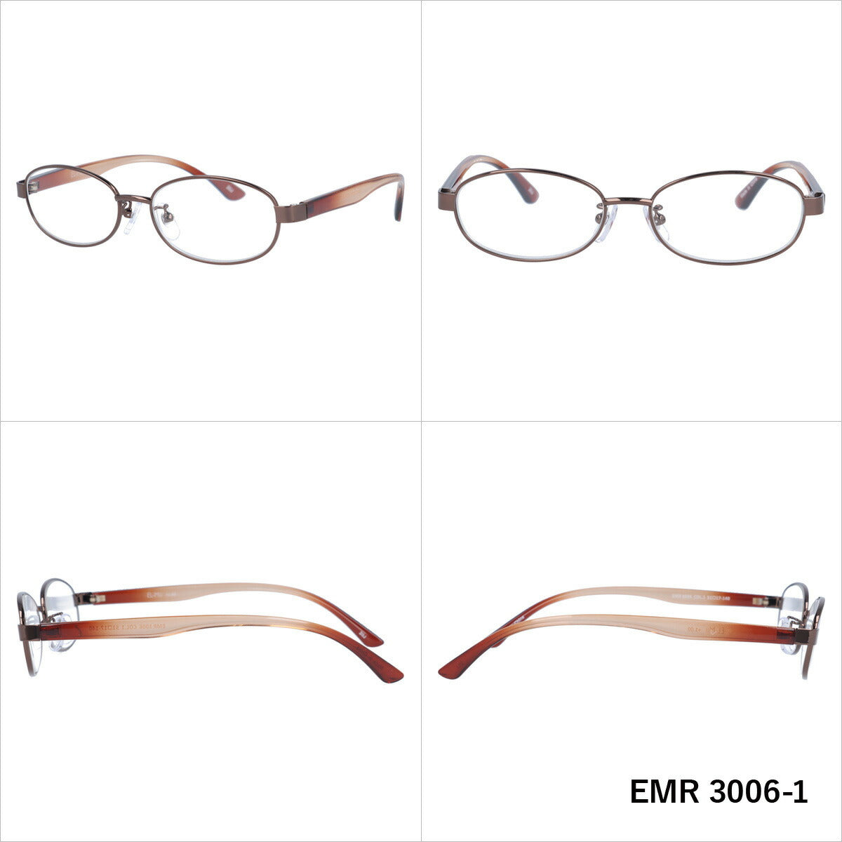 老眼鏡 シニアグラス リーディンググラス EL-Mii エルミー EMR 3006 全2カラー 51サイズ 度数+1.00?+3.50 オーバル ユニセックス メンズ レディース ラッピング無料
