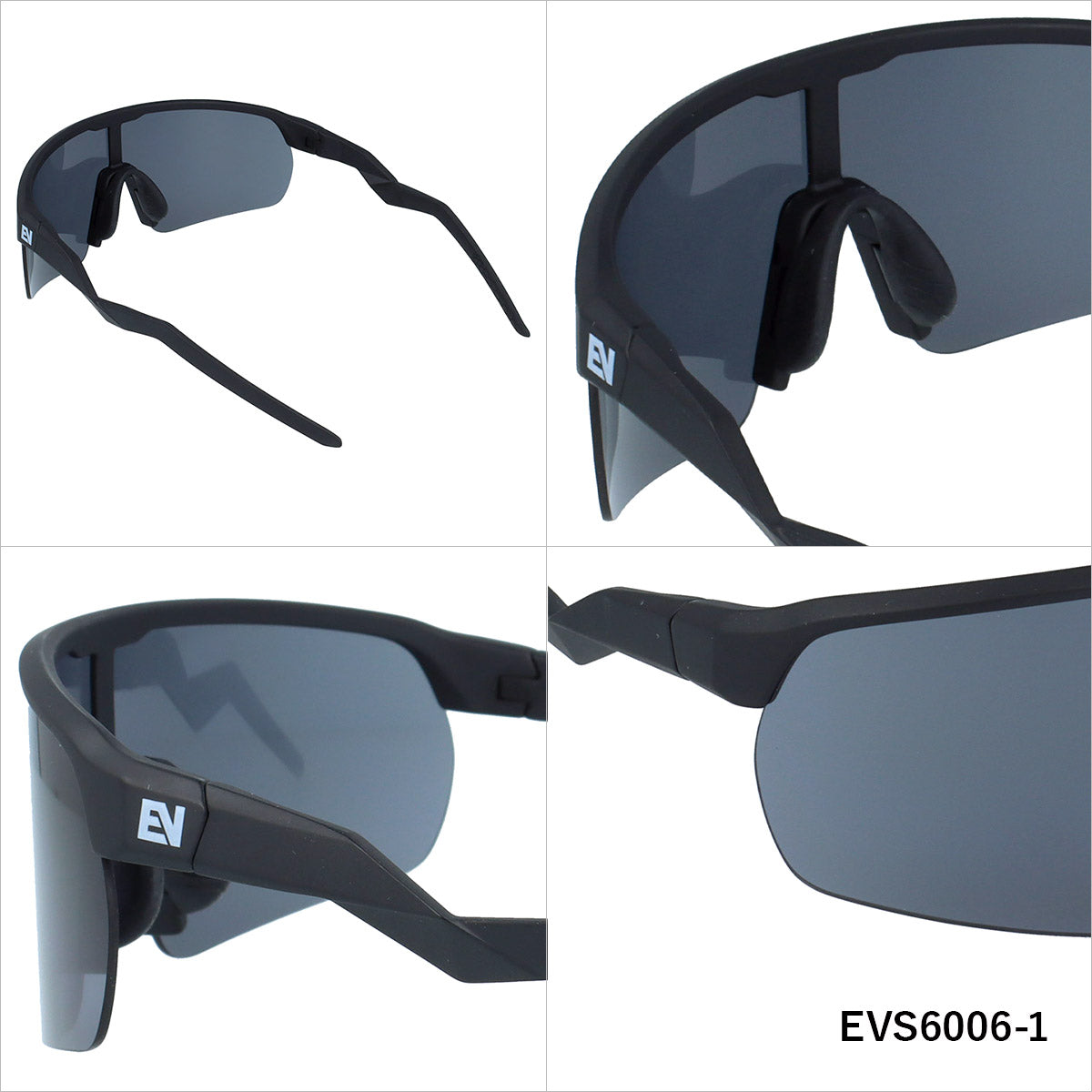 イヴァルヴ サングラス ミラーレンズ アジアンフィット（フレキシブルノーズパッド） EVOLVE EVS6006 162サイズ 全2カラー スポーツ型 ユニセックス メンズ レディース | 一眼タイプ 境目を解消して広範囲に視界滑らか