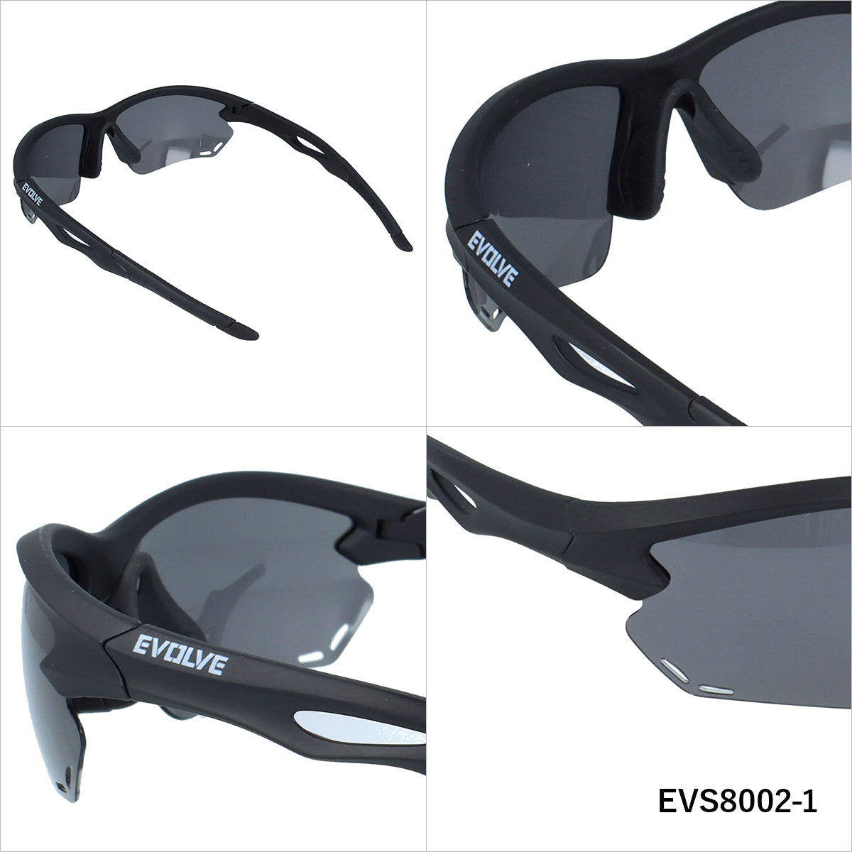 イヴァルヴ サングラス 偏光サングラス ミラーレンズ アジアンフィット EVOLVE EVS8002 69サイズ 全2カラー スポーツ型 乱反射をカットしクリアな視界へ ユニセックス メンズ レディース | 一眼タイプ 境目を解消して広範囲に視界滑らか
