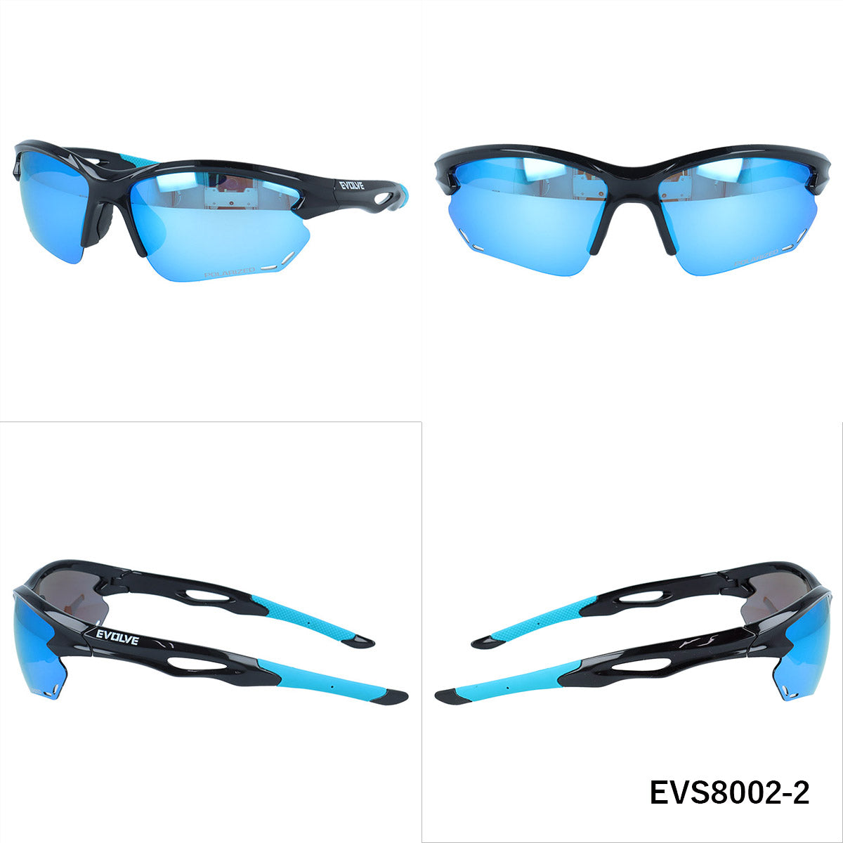 イヴァルヴ サングラス 偏光サングラス ミラーレンズ アジアンフィット EVOLVE EVS8002 69サイズ 全2カラー スポーツ型 乱反射をカットしクリアな視界へ ユニセックス メンズ レディース | 一眼タイプ 境目を解消して広範囲に視界滑らか