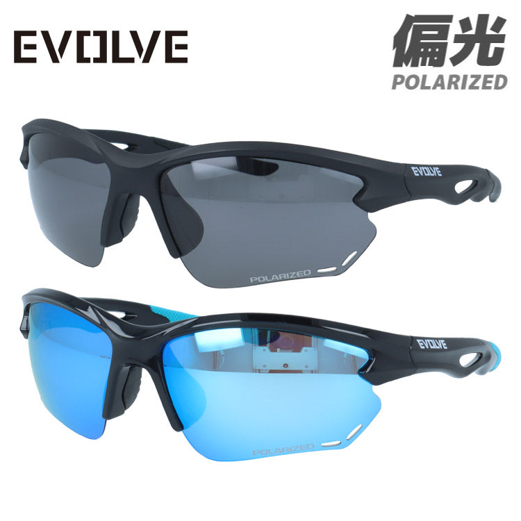 イヴァルヴ サングラス 偏光サングラス ミラーレンズ アジアンフィット EVOLVE EVS8002 69サイズ 全2カラー スポーツ型 乱反射をカットしクリアな視界へ ユニセックス メンズ レディース | 一眼タイプ 境目を解消して広範囲に視界滑らか