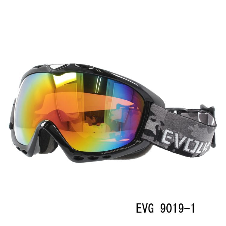 眼鏡対応 ミラーレンズ スノーゴーグル スキー スノーボード スノボ 球面ダブルレンズ フレームあり メンズ レディース ウィンタースポーツ 曇り防止 曇り止め 誕生日 プレゼント EVOLVE イヴァルブ EVG 9019 男性 女性