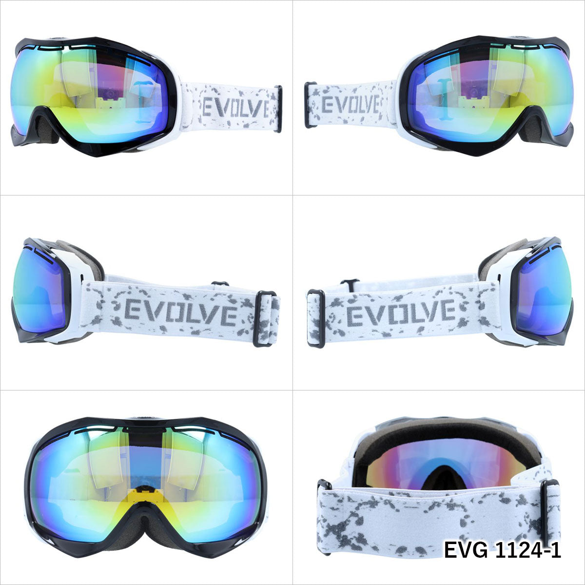 イヴァルヴ ゴーグル ミラーレンズ アジアンフィット EVOLVE EVG 1124 メンズ レディース スキー スノーボード ウィンタースポーツ 曇り防止 球面レンズ ダブルレンズ 眼鏡対応 ヘルメット対応