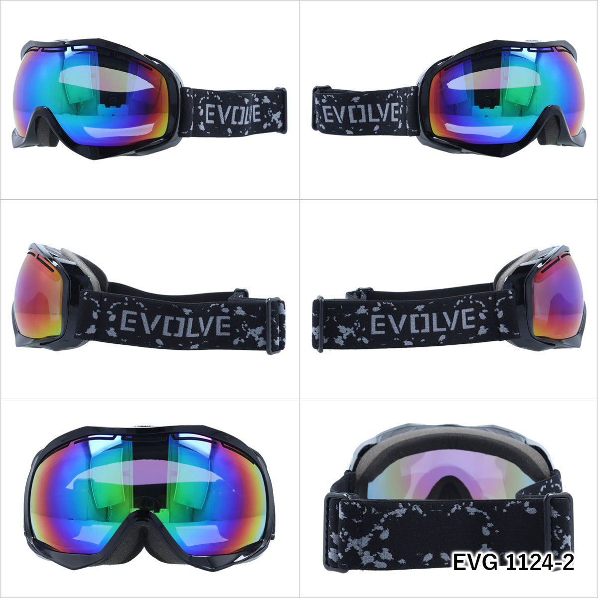 イヴァルヴ ゴーグル ミラーレンズ アジアンフィット EVOLVE EVG 1124 メンズ レディース スキー スノーボード ウィンタースポーツ 曇り防止 球面レンズ ダブルレンズ 眼鏡対応 ヘルメット対応