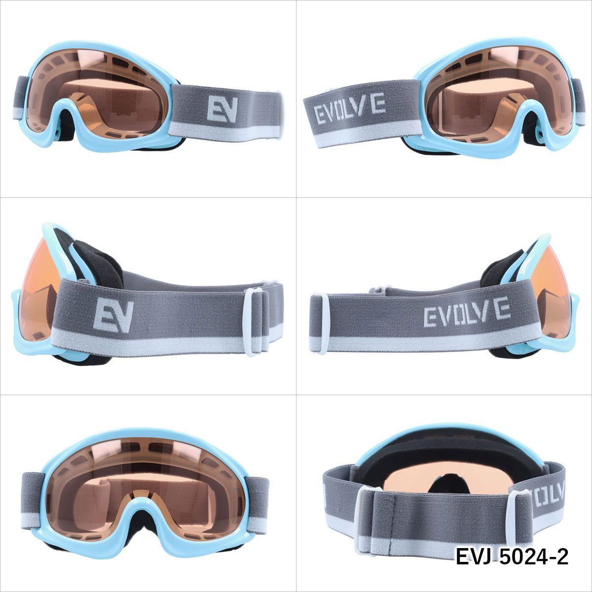 キッズ ジュニア用 イヴァルヴ ゴーグル アジアンフィット EVOLVE EVJ 5024 男の子 女の子 スキー スノーボード ウィンタースポーツ 球面レンズ シングルレンズ ヘルメット対応