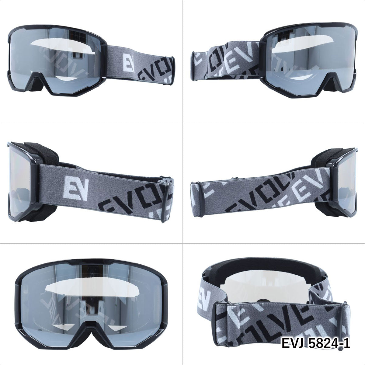 キッズ ジュニア用 イヴァルヴ ゴーグル ミラーレンズ アジアンフィット EVOLVE EVJ 5824 男の子 女の子 スキー スノーボード ウィンタースポーツ 平面レンズ シングルレンズ 眼鏡対応