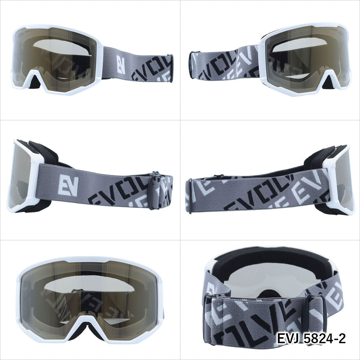 キッズ ジュニア用 イヴァルヴ ゴーグル ミラーレンズ アジアンフィット EVOLVE EVJ 5824 男の子 女の子 スキー スノーボード ウィンタースポーツ 平面レンズ ダブルレンズ 眼鏡対応