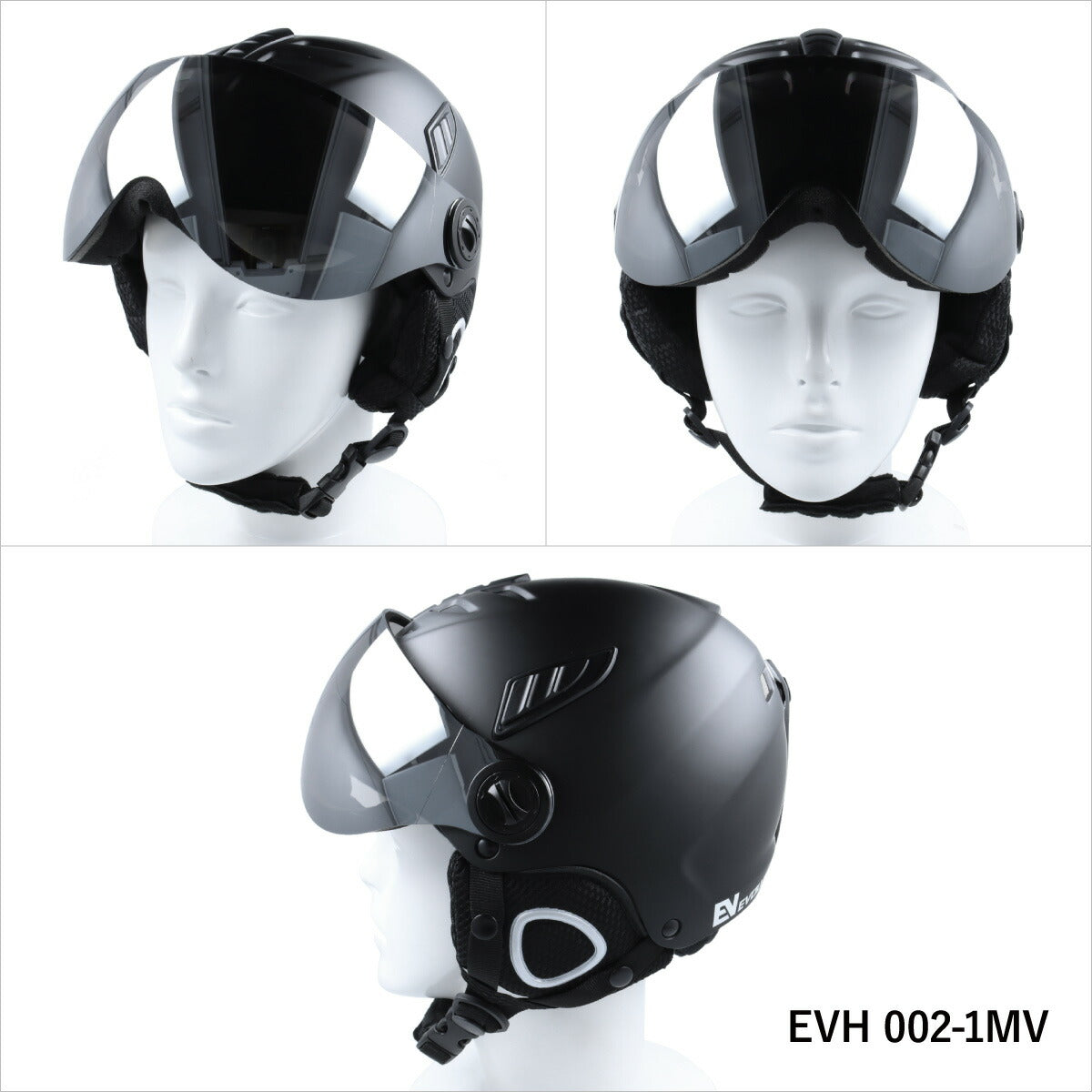 バイザー付き ヘルメット スキー スノーボード スノボ イヴァルブ EVOLVE EVH 002 全2サイズ ウィンター スポーツ ゴーグル 一体型 ハードシェル
