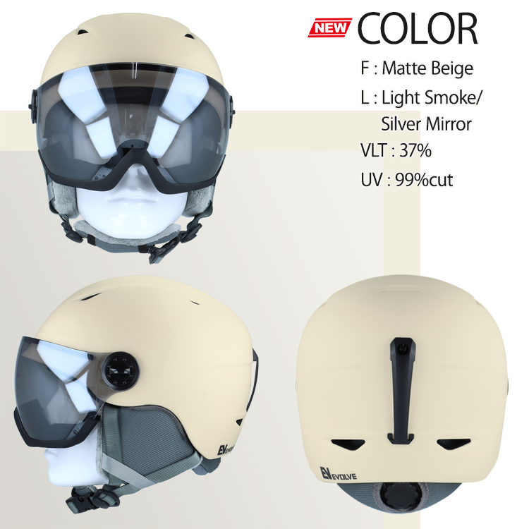 全新品 Evolve EVH 003V-2 ヘルメット ブルー バイザー付き ヘルメット スキー スノーボード スノボ