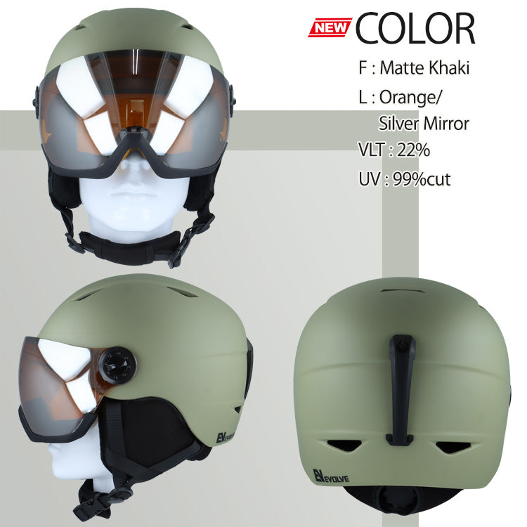 EVOLVE スキー•スノーボードヘルメット マットブラック バイザー付き Amazon | EVH 003V (EVH 003V-1（マットブラック）) | ARCSTYLE