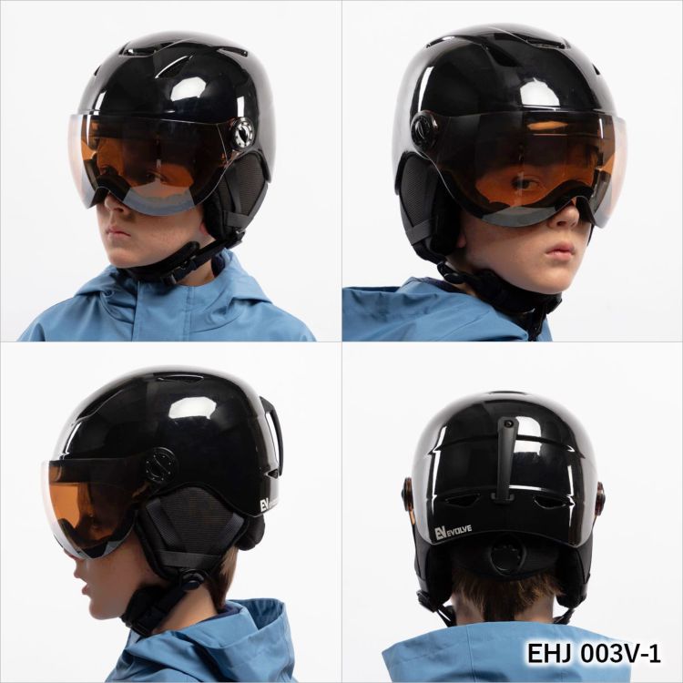 キッズ ジュニア バイザー付き ヘルメット スキー スノーボード スノボ イヴァルブ EVOLVE EHJ 003 全4カラー 子供用 ユース ウィンタースポーツ
