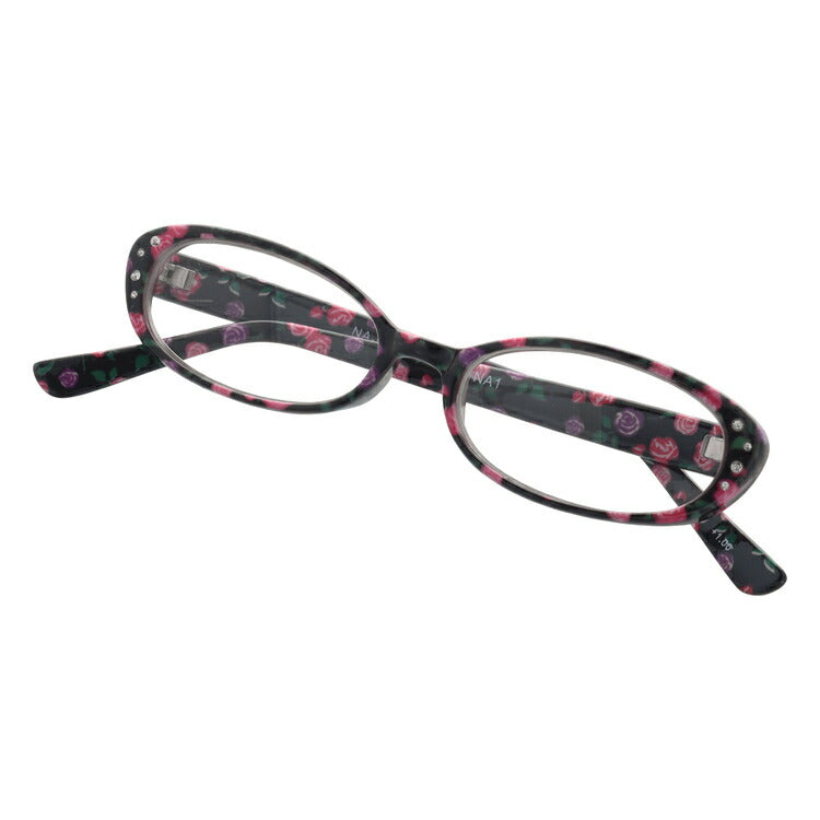 老眼鏡 シニアグラス リーディンググラス なでしこリーダー NA-01 ブラック（花柄） おしゃれ老眼鏡 メンズ レディース 父の日 母の日 ラッピング無料