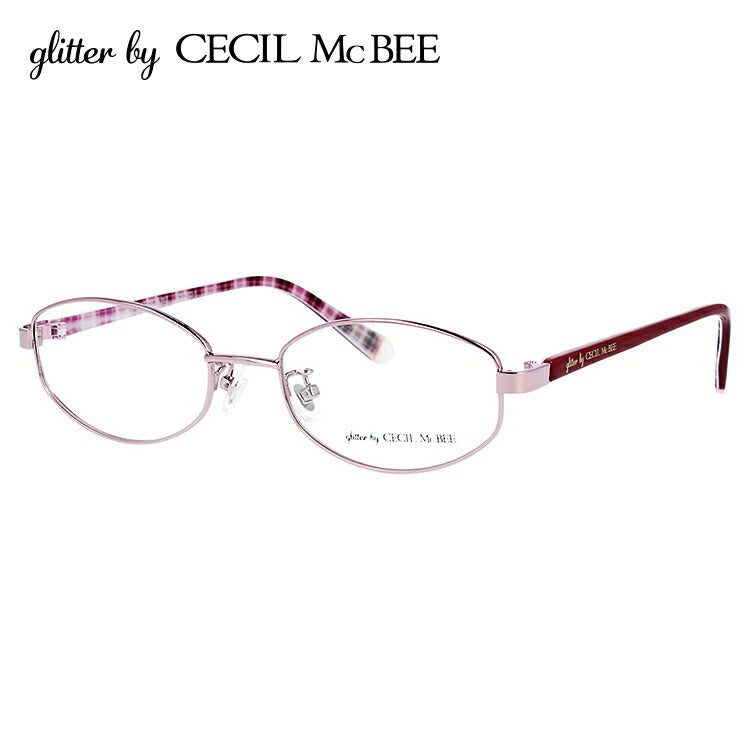 glitter by CECIL McBEE セシルマクビー レディース メガネ 眼鏡 シンプル かわいい GCF 3502-1 50サイズ オーバル型 度付き 度なし UVカット 紫外線 ブランド サングラス 伊達 ダテ｜老眼鏡・PCレンズ・カラーレンズ・遠近両用対応可能