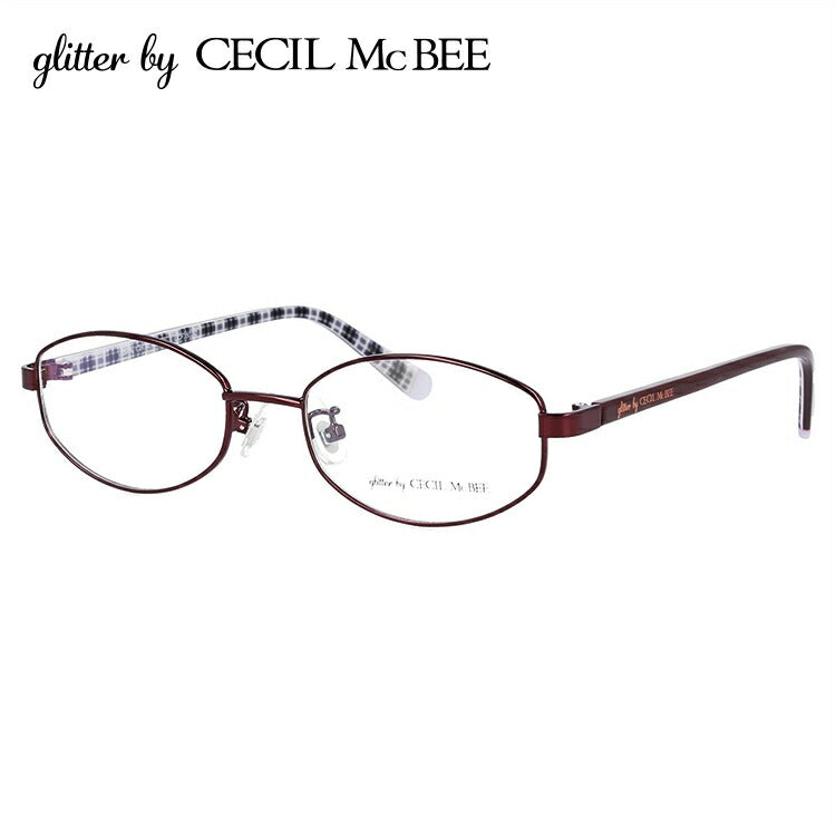 glitter by CECIL McBEE グリッターバイセシルマクビー レディース メガネ 眼鏡 シンプル かわいい GCF 3502-2 50サイズ オーバル型 度付き 度なし UVカット 紫外線 サングラス 伊達 ダテ｜老眼鏡・PCレンズ・カラーレンズ・遠近両用対応可能