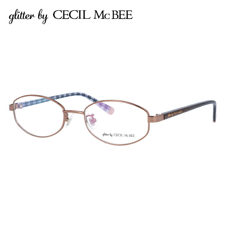 glitter by CECIL McBEE セシルマクビー レディース メガネ 眼鏡 シンプル かわいい GCF 3502-3 50サイズ オーバル型 度付き 度なし UVカット 紫外線 ブランド サングラス 伊達 ダテ｜老眼鏡・PCレンズ・カラーレンズ・遠近両用対応可能