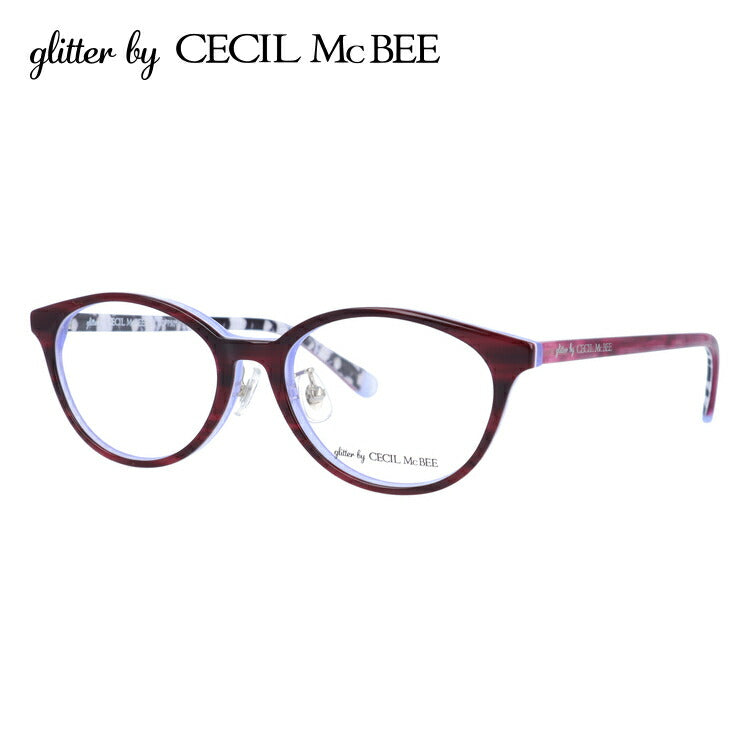 glitter by CECIL McBEE グリッターバイセシルマクビー レディース メガネ 眼鏡 シンプル かわいい GCF 7501-1 51サイズ オーバル型 度付き 度なし UVカット 紫外線 サングラス 伊達 ダテ｜老眼鏡・PCレンズ・カラーレンズ・遠近両用対応可能